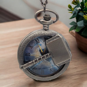 Thor Pocket Watch NEW Avengers Necklace Pendant Gift Hammer Mjolnir